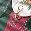 Snowflake Acrylic with Glass Pearl Bead Pendant Keychain KEYC-JKC00881-2