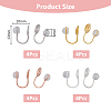 16Pcs 4 Colors Brass Vortex Clip-on Earring Findings FIND-FH0007-97-2