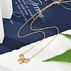 Ion Plating(IP) 304 Stainless Steel Bowknot Pendant Cable Chain Necklaces for Women NJEW-P320-12B-G-2