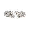 Brass Micro Pave Clear Cubic Zirconia Charms KK-E068-VB175-2