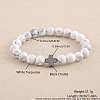 Synthetic Howlite Round Beaded Stretch Bracelets for Men Women OI3299-2-1