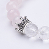 Natural Rose Quartz & Quartz Crystal Stretch Bracelets BJEW-JB03510-02-2