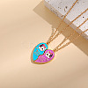 2Pcs Cute Alloy Enamel BFF Cat Heart Pendant Necklaces for Women FS-WG9A306-01-2