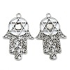 Tibetan Style Alloy Pendant Cabochon Settings TIBE-H142-10AS-1