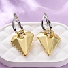 Two Tone Heart Brass Hoop Earrings EJEW-D322-12GP-02B-1