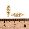 Brass Pave Cubic Zirconia Connector Charms KK-H533-08B-G-3