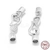 Rhodium Plated 925 Sterling Silver Fold Over Clasps STER-L055-069P-4
