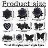 20Pcs 10 Styles Computerized Embroidery Cloth Iron on/Sew on Patches DIY-HS0001-99-2