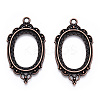 Zinc Alloy Link Cabochon Settings X-PALLOY-WH0001-35R-2