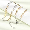 4MM Two Tone 304 Stainless Steel Textured Paperclip Chain Necklaces for Man and Women SA-CBAB767-09GP-1