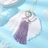 Angel Wood & Cotton Threads Pendant Decoration HJEW-JM02406-03-2