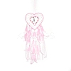 Heart Woven Web/Net with Feather Hanging Ornaments LS-HJEW-G025-12A-1
