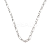 Rack Plating 304 Stainless Steel Paperclip Chain Necklaces NJEW-Q348-01P-1-1