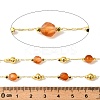 Handmade Synthetic Coral Faceted Round Beaded Chains CHC-F021-01G-08-2