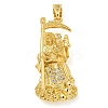 Rack Plating Brass Micro Pave Cubic Zirconia Pendants KK-Z063-09G-03-1