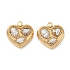 304 Stainless Steel Heart Pendants STAS-H483-37G-01-1