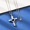 304 Stainless Steel Heart Cross Pendant Pet Urn Ashes Necklaces LS-NJEW-S455-05P-2