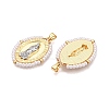 Brass with ABS Imitation Pearl Pendants KK-T070-16G-03-2