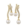Natural Pearl Ear Studs EJEW-P286-46G-1