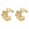 Ion Plating(IP) 304 Stainless Steel Flower Cuff Earrings for Women EJEW-A118-03G-2