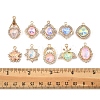 20Pcs 10 Styles Alloy Glass Pendants FIND-FS0003-50-4