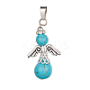 Synthetic Turquoise Pendants PALLOY-F251-02AS-1