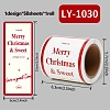 50Pcs Christmas Square with Word Merry Christmas Roll Stickers DIY-M070-03A-1