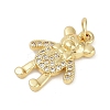 Rack Plating Brass Micro Pave Cubic Zirconia Pendants KK-H059-17G-2