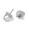 Brass with Cubic Zirconia Peg Bails KK-B087-13A-P-2