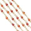Natural Agate Beaded Round Link Chains AJEW-JB01533-03-2