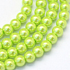 Baking Paint Pearlized Glass Pearl Round Bead Strands HY-Q003-10mm-66-1