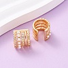 Multilayer C-Shaped Brass Micro Pave Clear Cubic Zirconia Cuff Earrings EJEW-Z127-03G-1