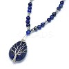 Natural & Synthetic Mixed Stone Pendant Necklaces NJEW-P241-C-3