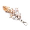 4Pcs 4 Styles Acrylic Starfish Conch Shell & Glass Pearl Pendant Decoration HJEW-JM03877-5