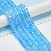Frosted Transparent Glass Beads Strands FGLA-M002-01B-2