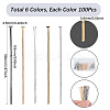 600Pcs 6 Colors Brass Flat Head Pins KK-SP0002-36-2