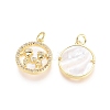 Brass Micro Pave Cubic Zirconia Pendants ZIRC-G161-14G-02-2