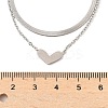 201 Stainless Steel Love Heart Pendant Double Layer Necklaces for Women LS-NJEW-D307-03P-3