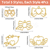 20Pcs 5 Styles Alloy Pendants FIND-SP0006-09-2
