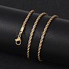 Unisex PVD Vacuum Plating 304 Stainless Steel Rope Chain Necklaces STAS-D0002-33G-4