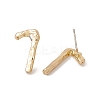 Brass Number Stud Earrings with 925 Sterling Silver Pins for Women EJEW-A077-01G-3