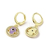 Hamsa Hand Real 18K Gold Plated Brass Dangle Leverback Earrings EJEW-Q797-10G-05-2