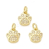 Rack Plating Brass Micro Pave Clear Cubic Zirconia Charms KK-C011-58G-3