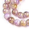 Baking Paint Crackle Glass Bead Strands DGLA-R053-05O-3
