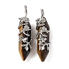 Natural Tiger Eye Double Terminal Pointed Pendants G-C144-03P-04-1