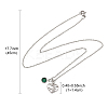 Valentine's Day 304 Stainless Steel & Green Glass Tree Heart Pendant Cable Chain Necklaces for Women NJEW-FS00014-05-7