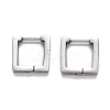 Tarnish Resistant 304 Stainless Steel Square Huggie Hoop Earrings STAS-H156-09A-P-1