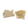 Rack Plating Brass Micro Pave Cubic Zirconia Pendants KK-M254-04G-2