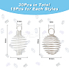 30Pcs 2 Styles Steel & 304 Stainless Steel Wire Pendants STAS-DC0012-65-2