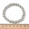 Brass Round Beaded Stretch Bracelets for Men Women BJEW-B148-05E-P-5